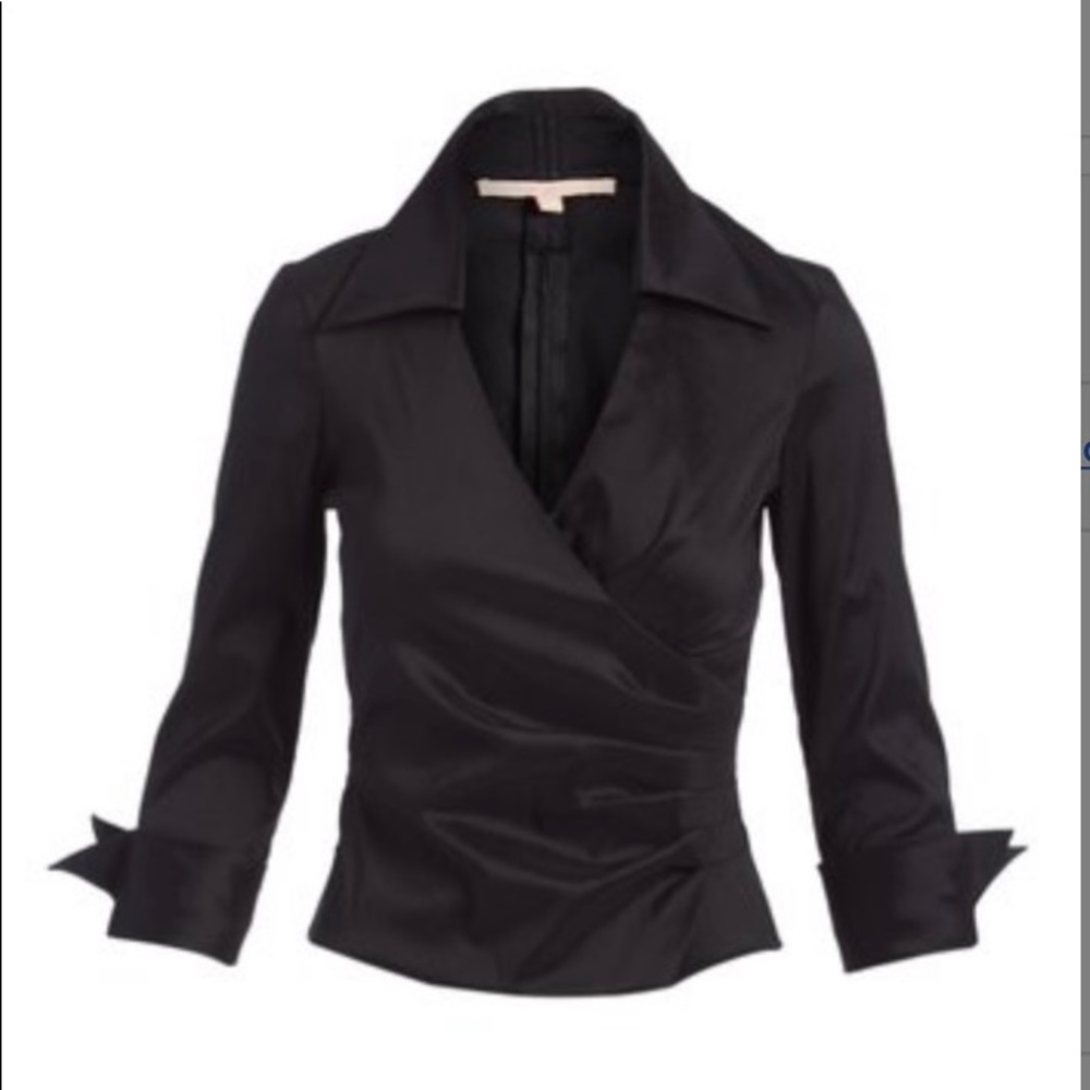 BLACK RUCHED SURPLUS TOP